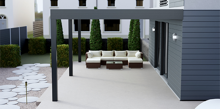 Simplicity Free veranda sheltering outdoor furniture 