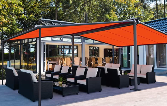 Orange butterfly awning