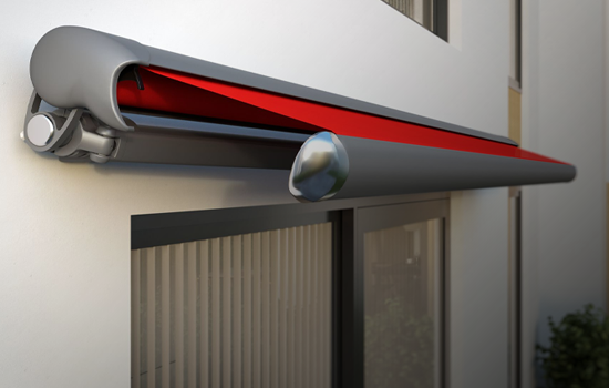 Red Markilux retractable awning