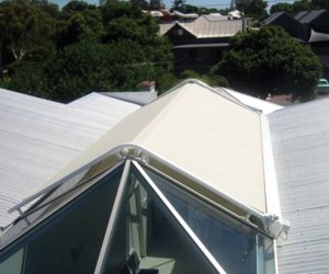 Markilux 8000 installed on angled skylight