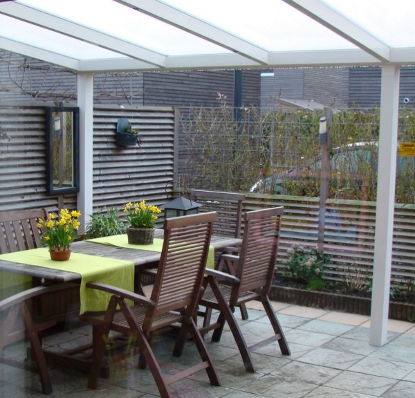 SupraRoof Terrace Cover with white frame