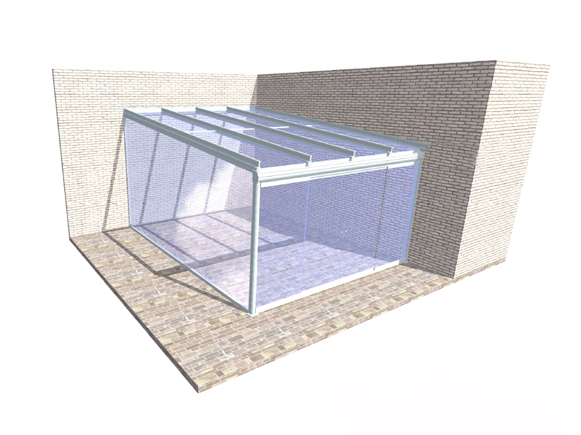 4m x 5m glass room for corner installation