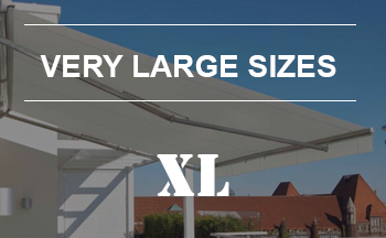 Extra large sizes for retractable awnings