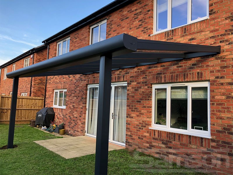Glass Terrace Cover with integrated Guttering