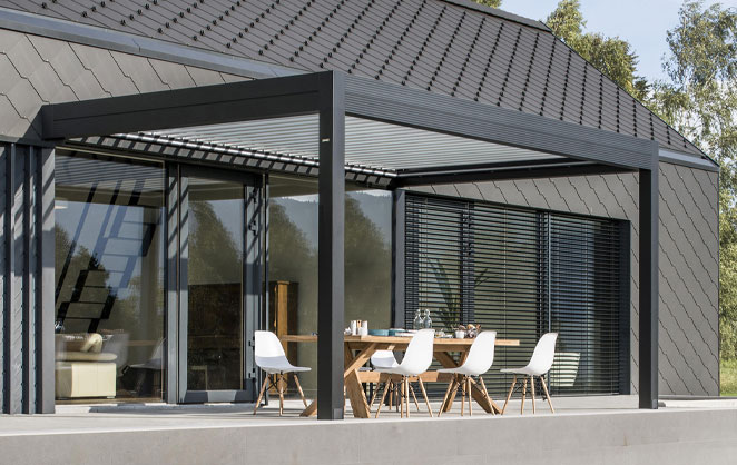 Gibus Med Varia with louvered roof system