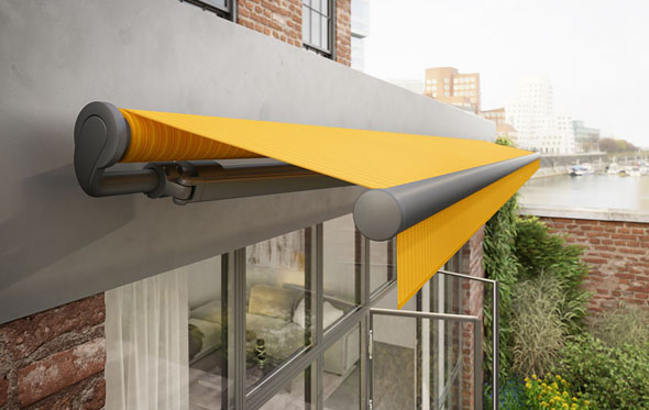 1700 retractable awning in yellow