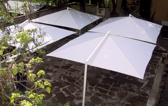 White rialto umbrellas