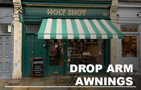 Drop arm awnings perfect for retail