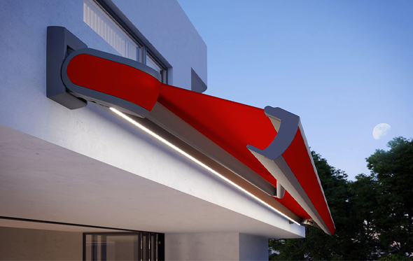 MX3 Red awning with LED Line