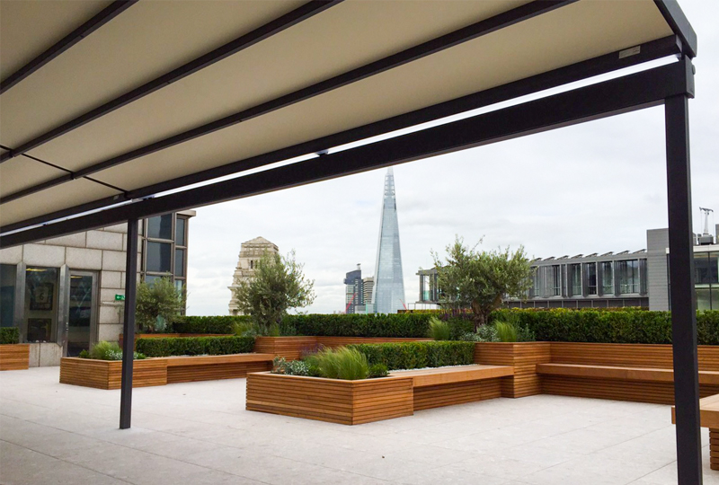 Weinor Pergotex Installed by Samson Outside London Office