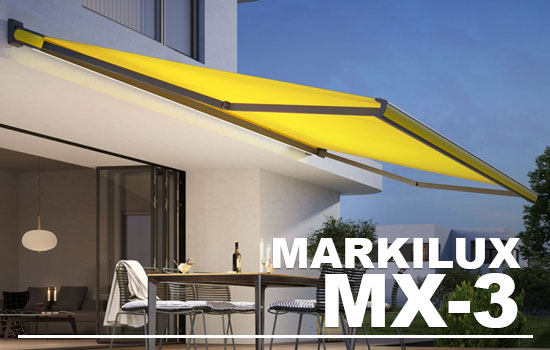 Markilux MX3 cassette awning with LED lights