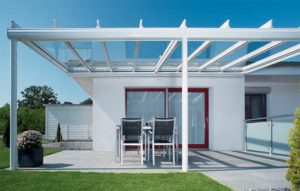 Weinor aluminium frame with 10.8mm thick laminated glass roof