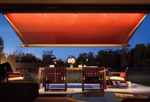 retractable Awnings at dusk