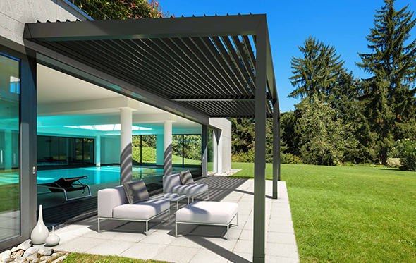 Lean to Bioclimatic Louvered Roof System