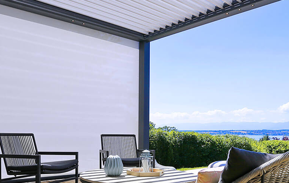 Add a Side Screen for extra protection under your louvered roof