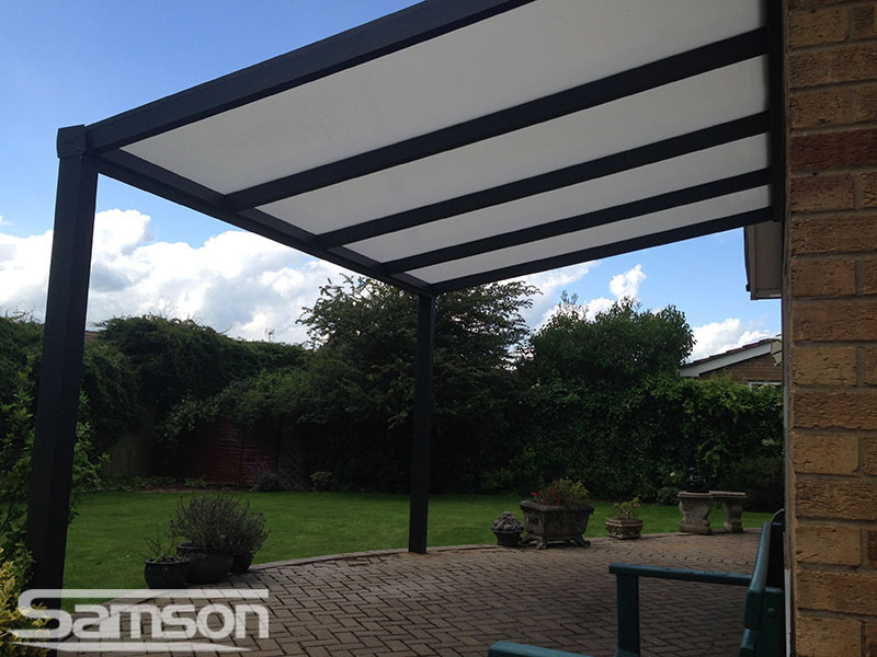 Black Terrace Cover with Polycarbonate panes
