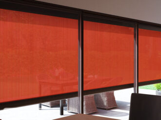Markilux 620 in red at office buidling 