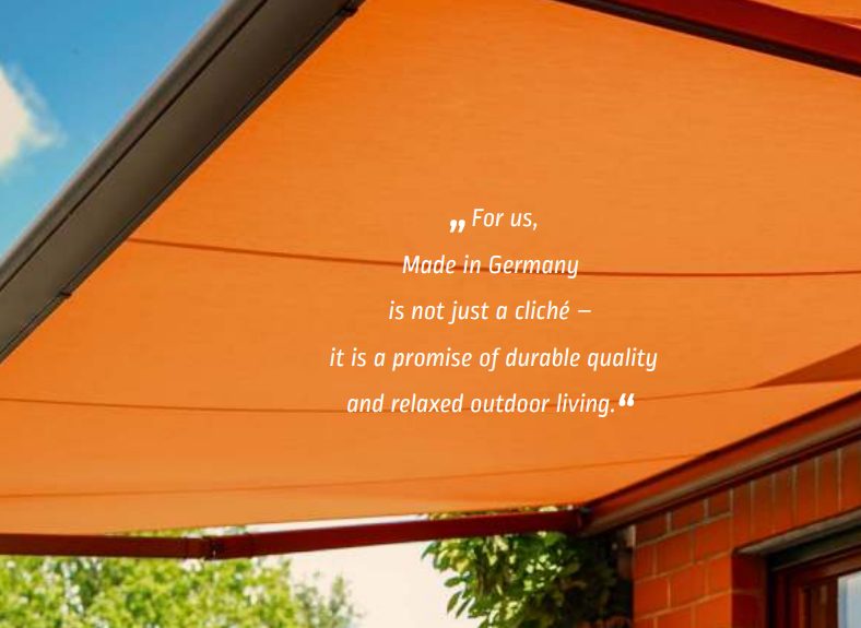 Markilux MX-3 awning in beige installed on a patio