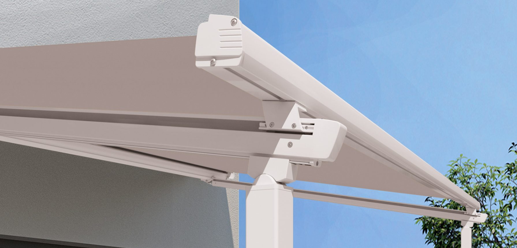 Markilux MX-3 awning in beige installed on a patio