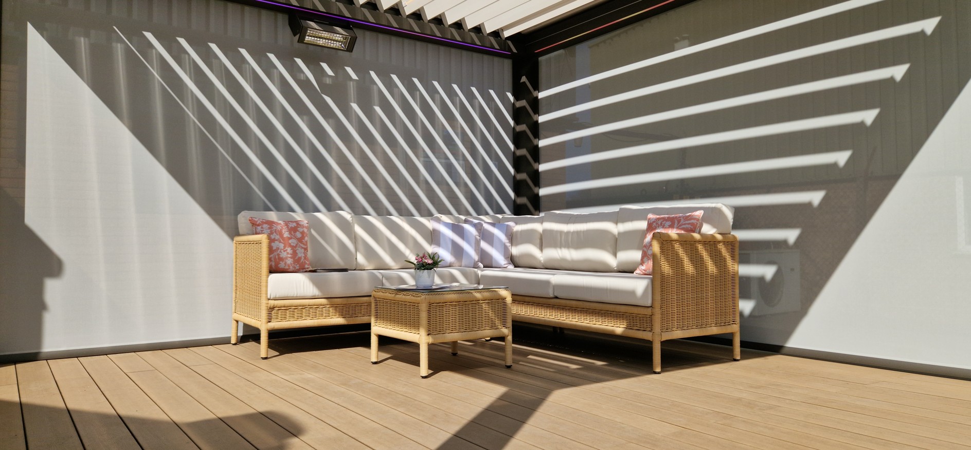 Markilux MX-3 awning in beige installed on a patio