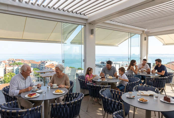 Rotating Louvre Roof Sections